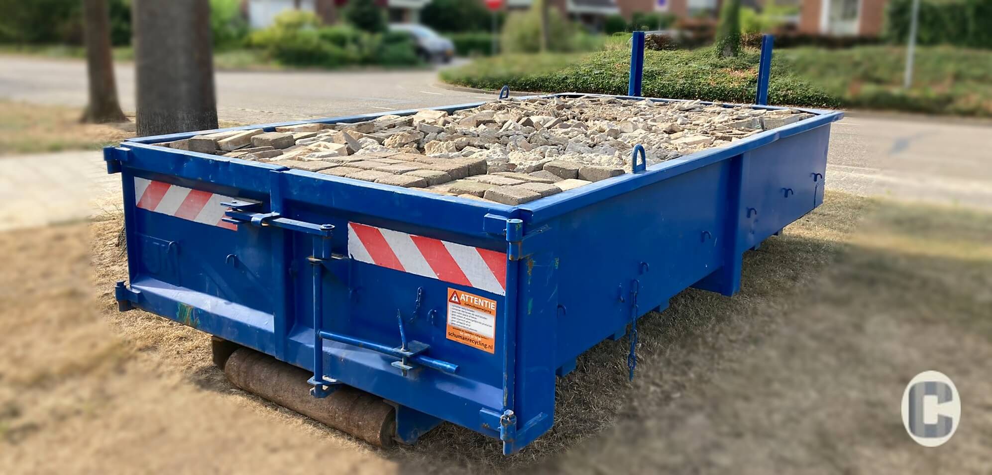 Afzetcontainer van ContainerBuddy geplaatst op locatie